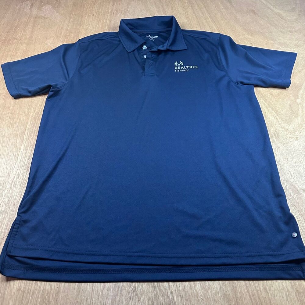 Chiliwear Fishing Polo Mens M Navy Realtree Logo Short Sleeve